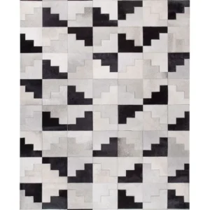 Tappeto pelle nero / grigio 140 x 200 cm EFIRLI