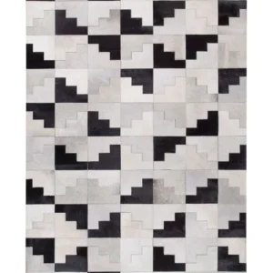 Tappeto pelle nero / grigio 140 x 200 cm EFIRLI