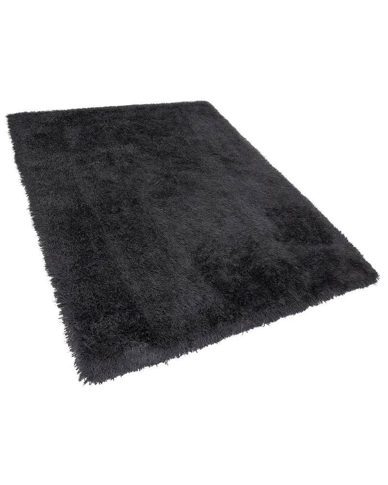 Tappeto shaggy rettangolare nero 160 x 230 cm CIDE