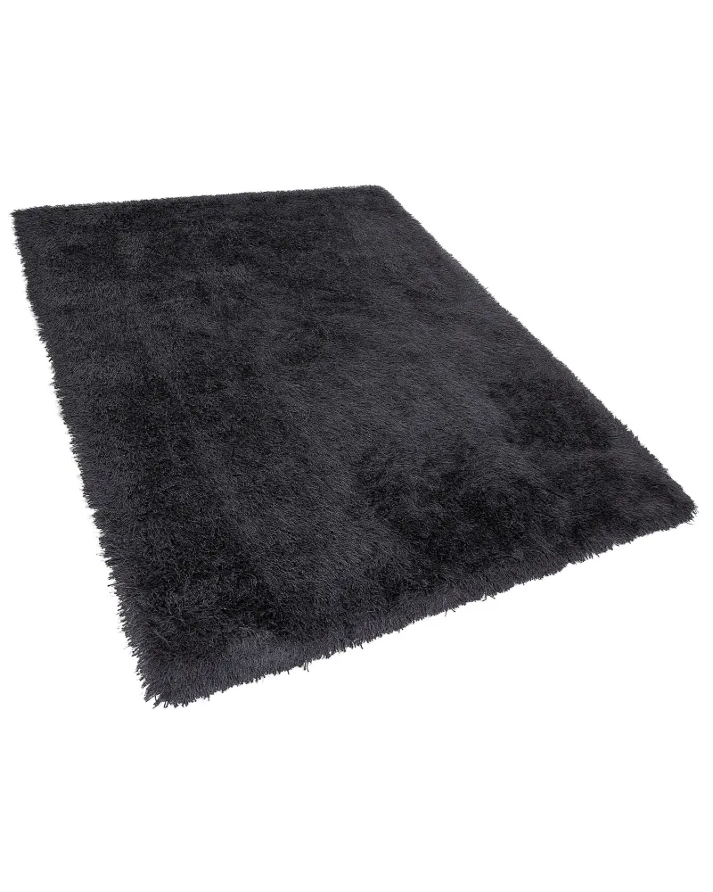 Tappeto shaggy rettangolare nero 160 x 230 cm CIDE