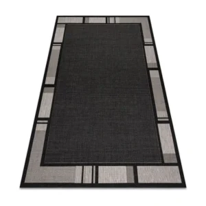 TAPPETO DI SPAGO SIZAL FLOORLUX 20195 NERO / argento 140x200 cm