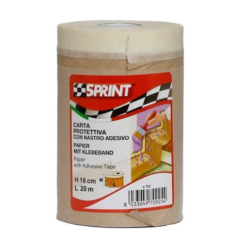 Sprint - Telo carta protettivo con nastro adesivo L. 20m x H. 18cm