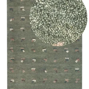 Tappeto Gabbeh lana verde 160 x 230 cm KIZARLI