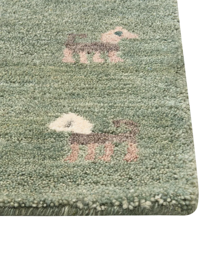 Tappeto Gabbeh lana verde 160 x 230 cm KIZARLI