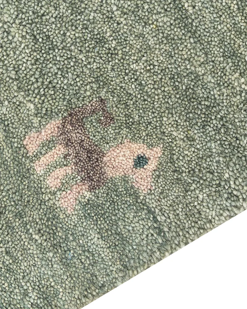 Tappeto Gabbeh lana verde 160 x 230 cm KIZARLI