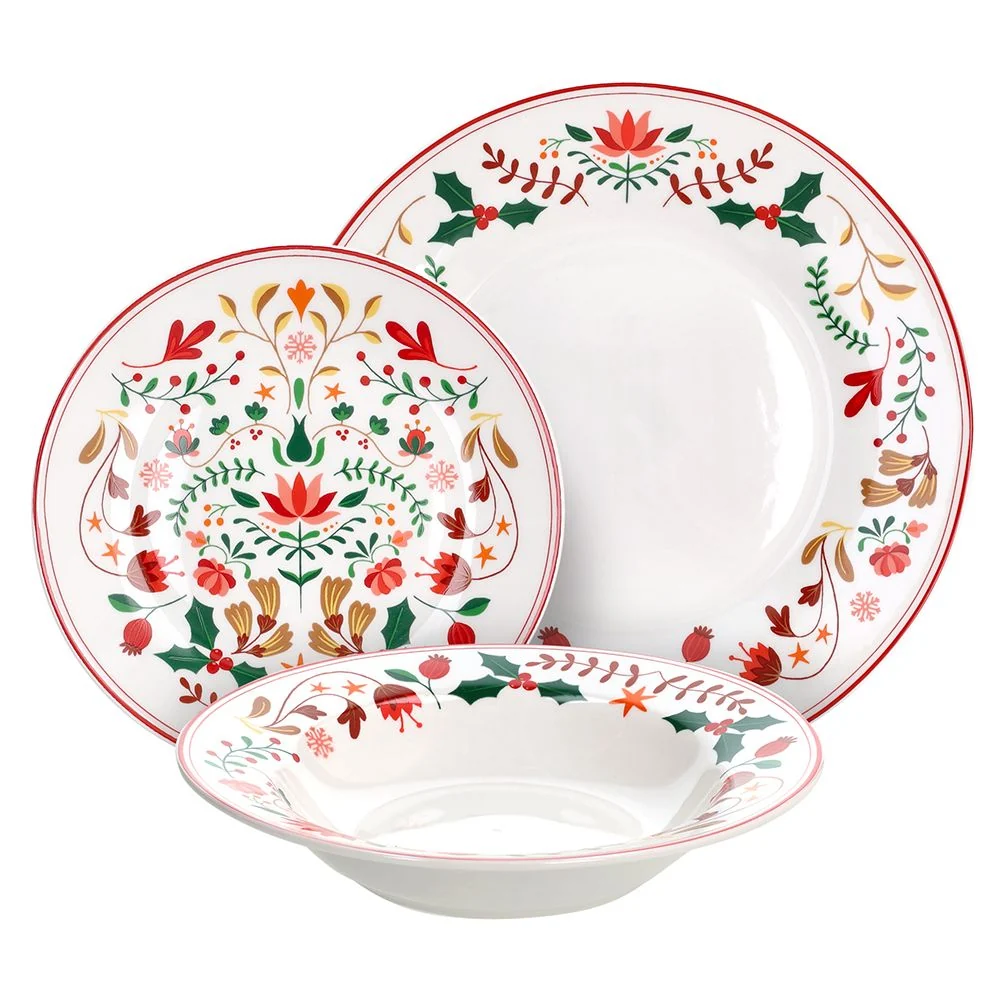 natalizio olimpia new winter folk serv. tavola 18 pz