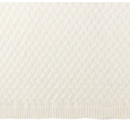 Plaid Maglia Misto Cotone Bianco 130x180 cm