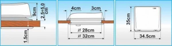 FIAMMA VENT 28 F OBLÒ SENZA VENTILATORE 28x28 - COLORE: WHITE