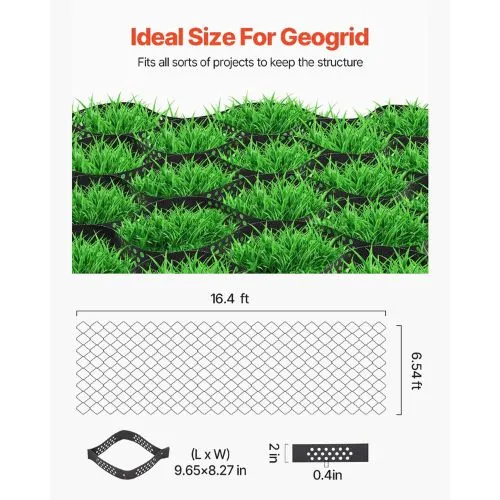 Cavo dell'Accensione 2 Gravel Grid Permeable Grass and Ground Stabilizer Driveways RV Parking Slopes (16.4 × 6.5 FT)