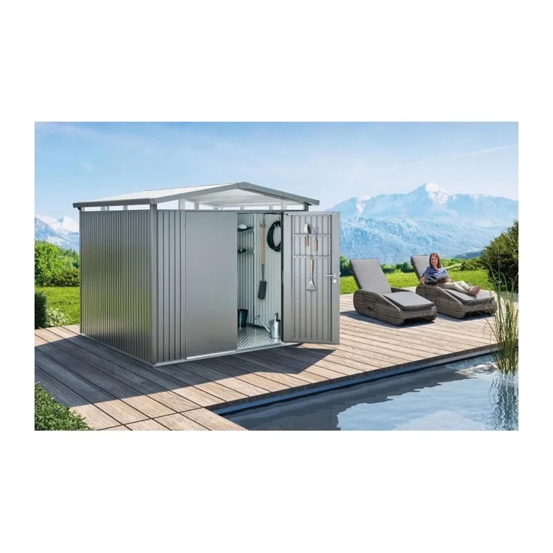 Certificato CE Casetta da Giardino Metallo PANORAMA 2 con Porta Due Battenti Biohort
