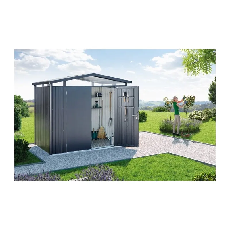 Certificato CE Casetta da Giardino Metallo PANORAMA 2 con Porta Due Battenti Biohort