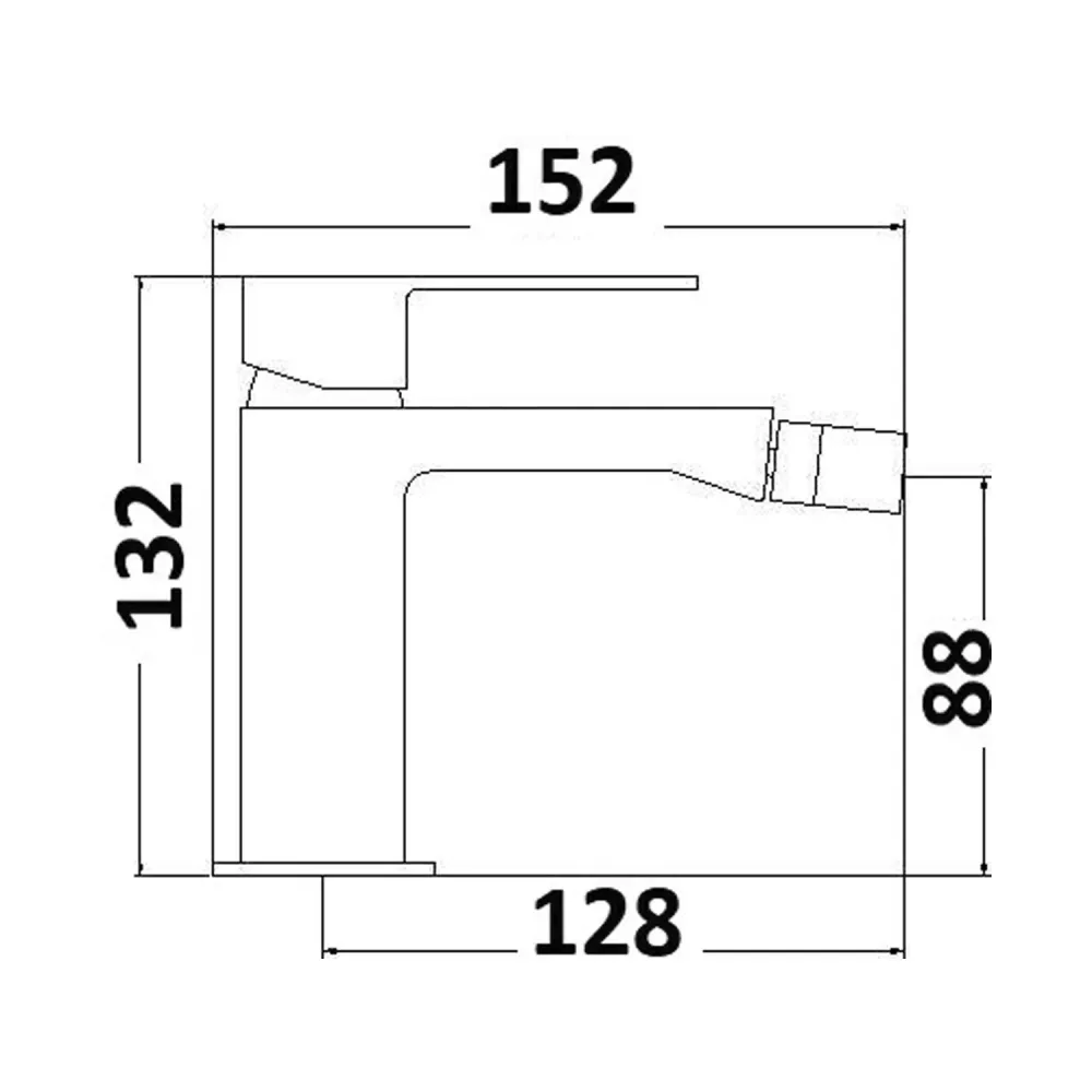 Composizione di miscelatori per lavabo elevato, bidet e doccia due vie quadro Ottomix cromato