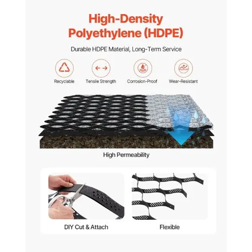 Filtro dell'Aria 2 Gravel Grid Permeable Grass and Ground Stabilizer Driveways RV Parking Slopes (16.4 × 6.5 FT)