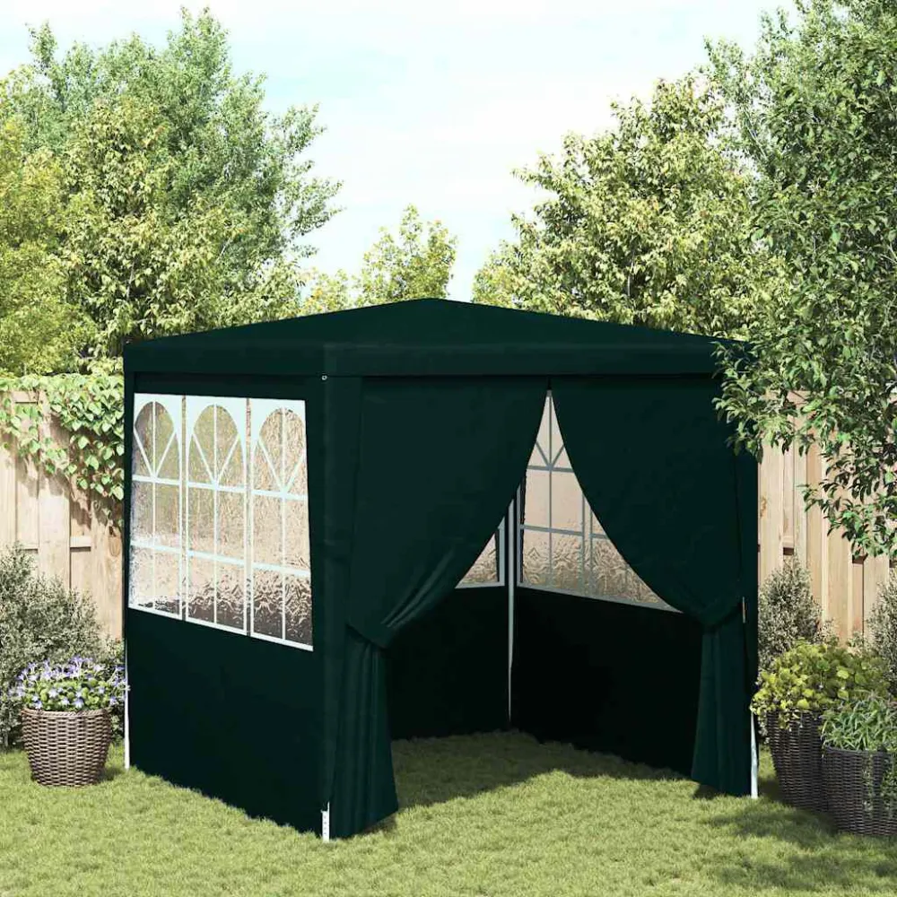 Gazebo Professionale con Pareti 2x2 m Verde 90 g/m² per Tagliaerba Spinta