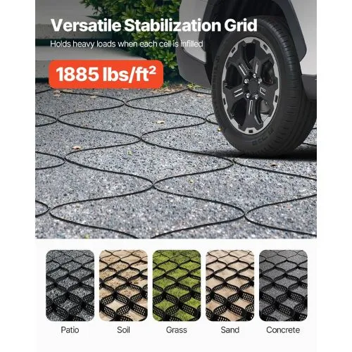2 Gravel Grid Permeable Grass and Ground Stabilizer Driveways RV Parking Slopes (16.4 × 6.5 FT)