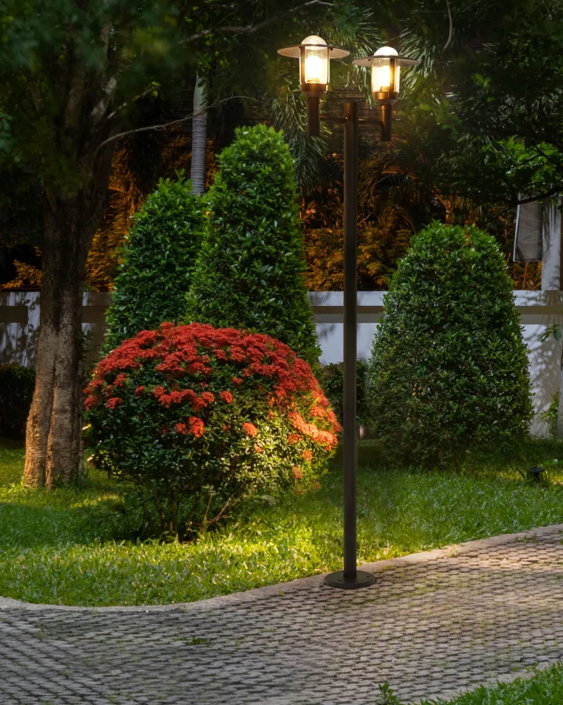 Lampione da giardino 2 luci nero TIZU OEM Part