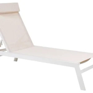 Lettino sdraio da giardino regolabile alluminio crema CATANIA II per Modelli Briggs & Stratton