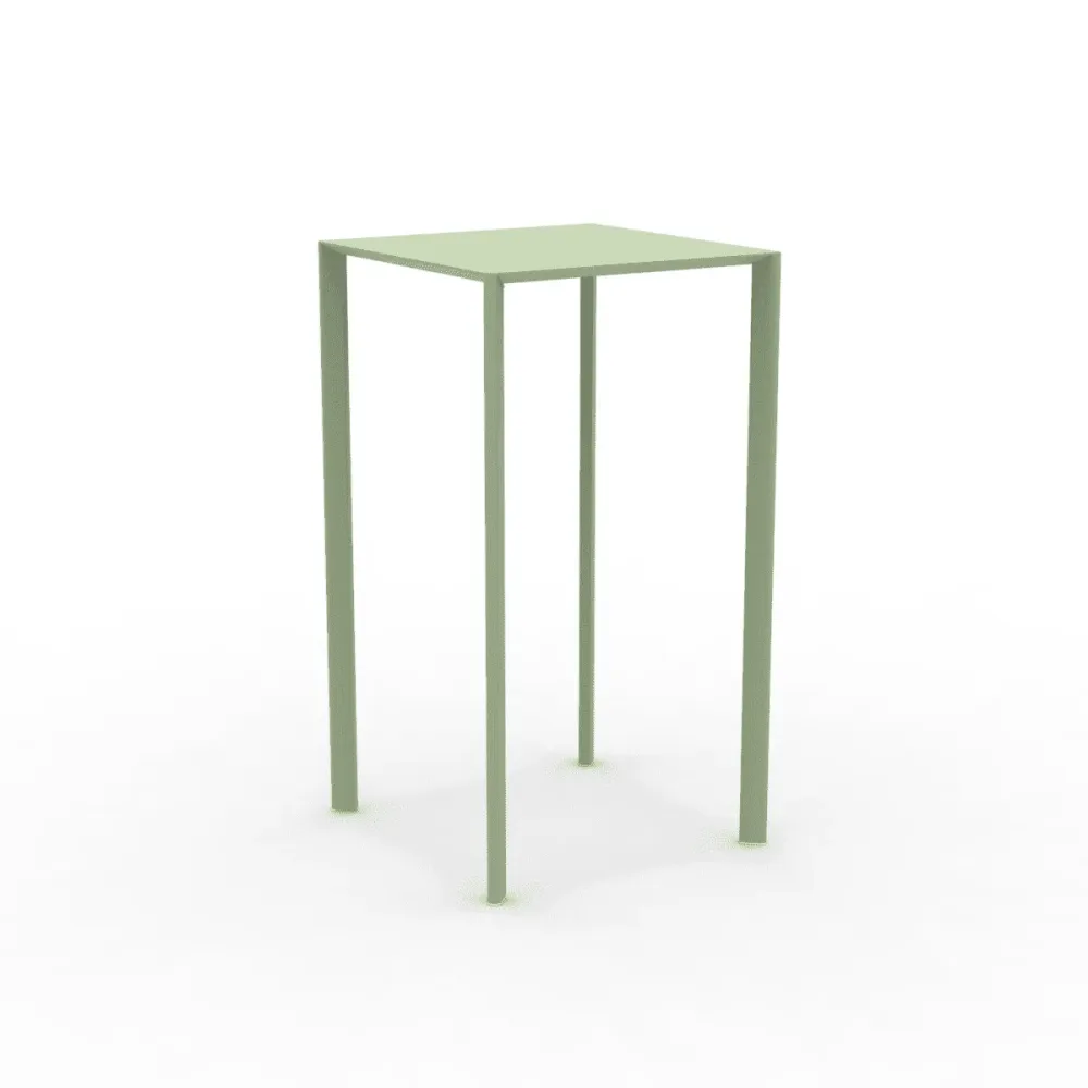Tavolo elevato quadrato metallo "Fox2" per giardino impilabile cm 60x60 110h