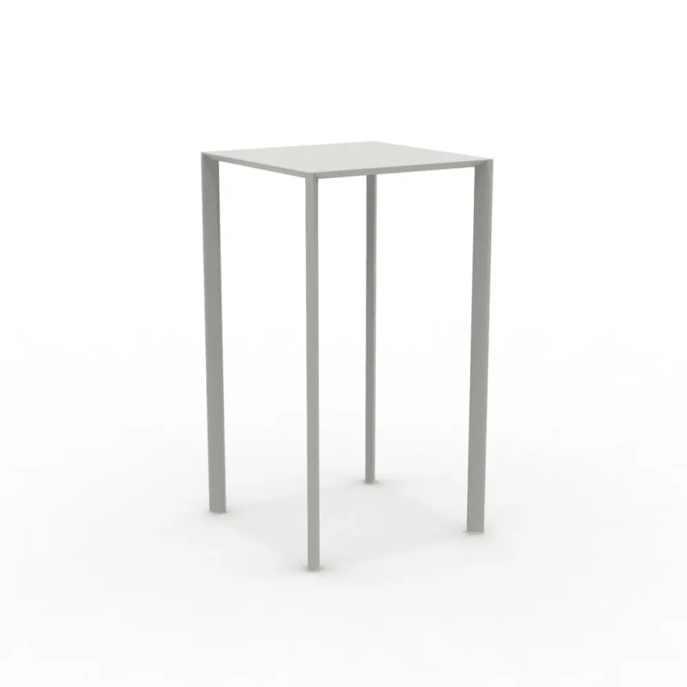Tavolo elevato quadrato metallo "Fox2" per giardino impilabile cm 60x60 110h