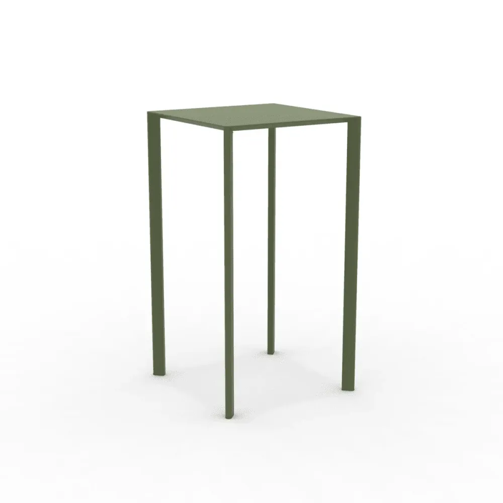 Tavolo elevato quadrato metallo "Fox2" per giardino impilabile cm 60x60 110h