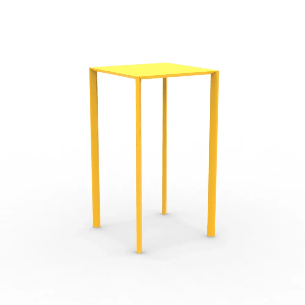 Tavolo elevato quadrato metallo "Fox2" per giardino impilabile cm 60x60 110h con Guarnizioni Incluse