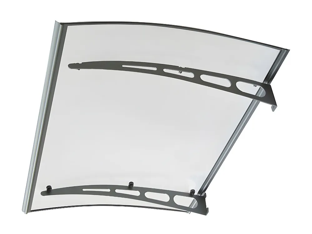 Pensilina dritta NEONA alluminio - 150x90x15 cm con Base Cemento