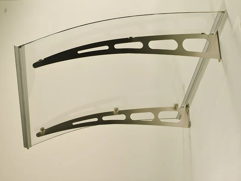 Pensilina dritta NEONA alluminio - 150x90x15 cm con Base Cemento