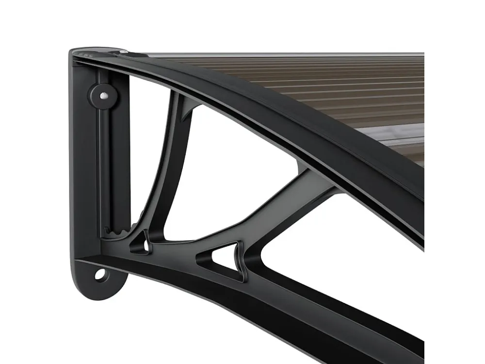 Pensilina Nera 100x80 Policarbonato | Tessuto Tecnico 100% Poliestere