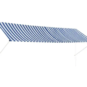 Tenda retrattile 400x150 Blu e bianca con Sistema di Chiusura