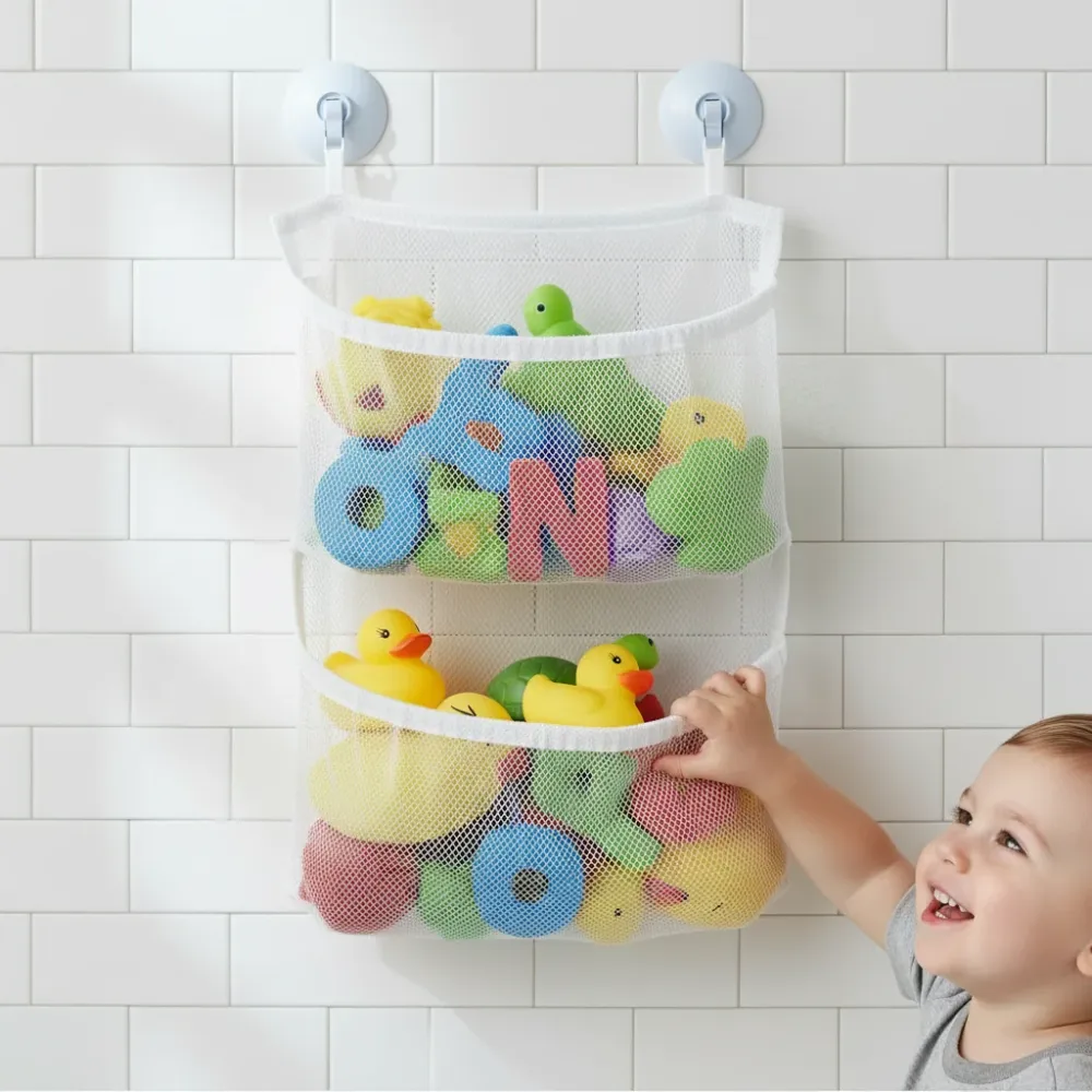 TubyTidy – Senza muffa e spazioso – Rete portaoggetti per giocattoli da bagno