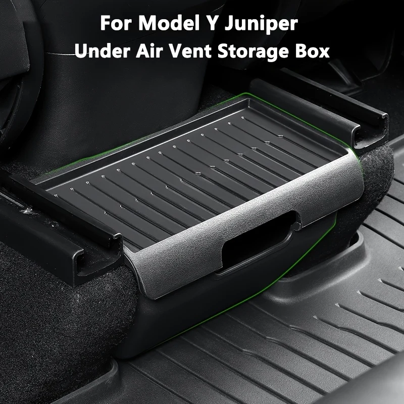 Tesla Model Y Juniper 2025 Box di stoccaggio dei sedili posteriori, ABS+TPE sotto l'organizzatore inferiore dell'aria, Str...