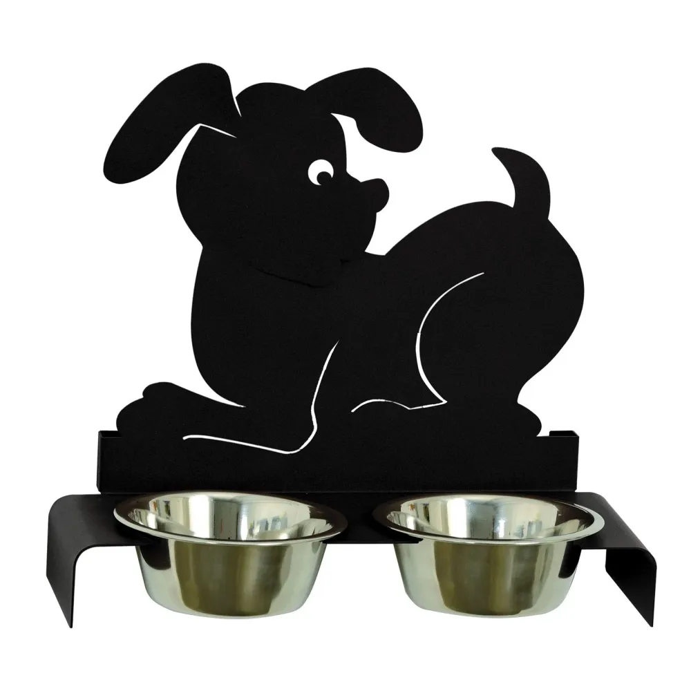 ARTI & MESTIERI Porta Ciotole Per Cani Nero