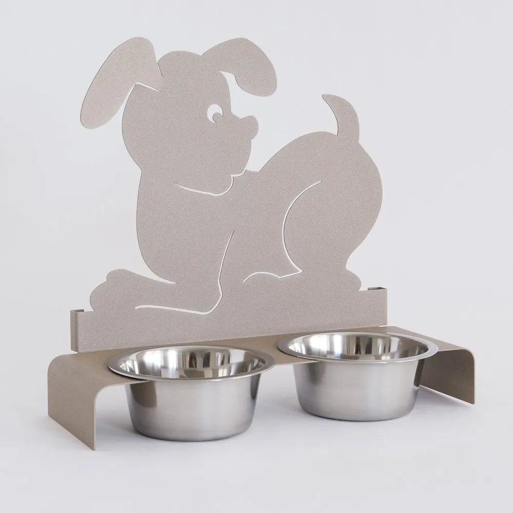 ARTI & MESTIERI Porta Ciotole Per Cani Beige