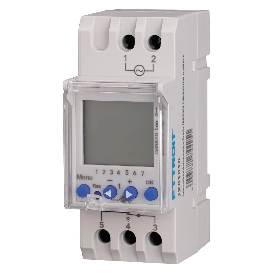 Interruttore Astronomico Orario Luxtec JX61016 | 16A | 2 Moduli DIN 🌅