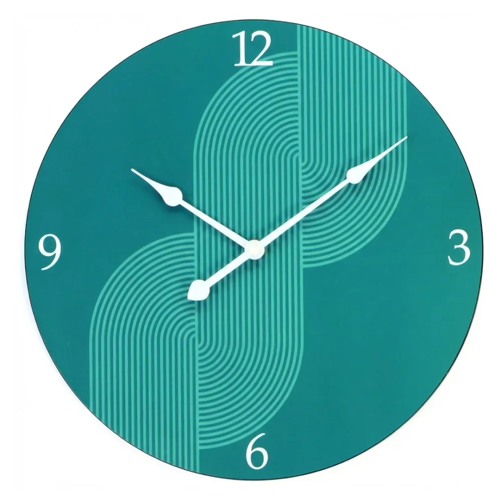 Orologio da Muro Anni ’70 Ø30 cm Design Retro Verde Moderno