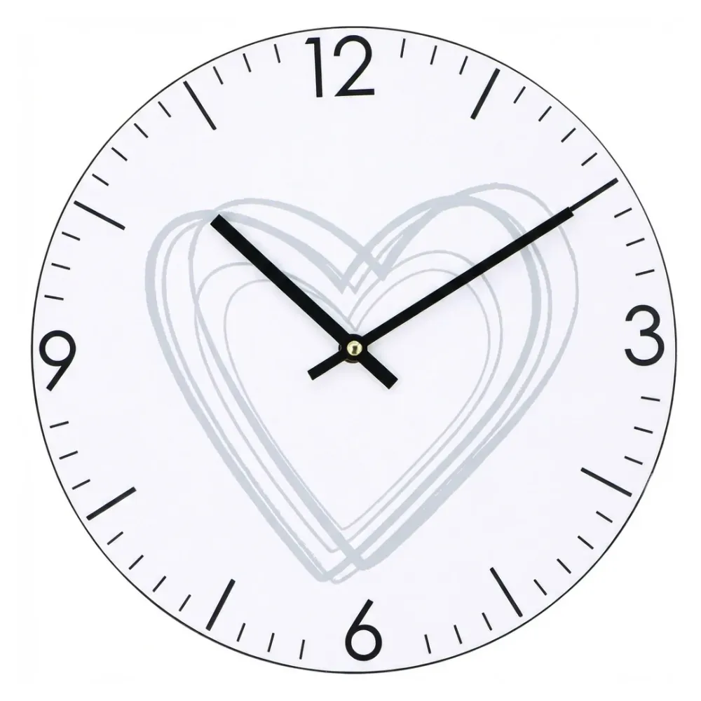 Orologio da Muro Cuore Matita Ø30 cm Design Moderno Minimal