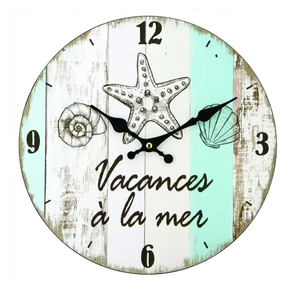 Orologio da Muro Vacances à la Mer Ø30 cm Stile Marino Shabby Chic