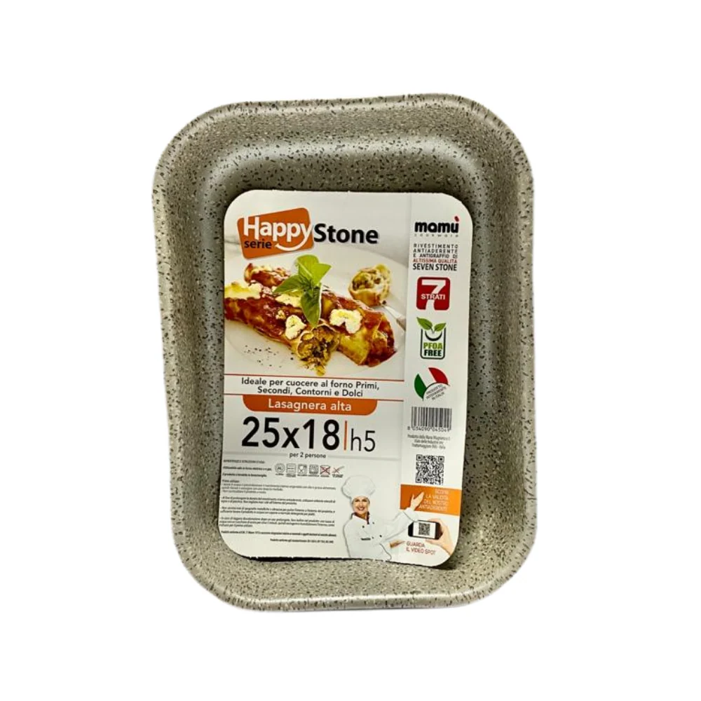 LASAGNERA RETTANGOLARE ROSTIERA RETTANGOLARE ALLUMINIO ANTIADERENTE 25X18 CM
