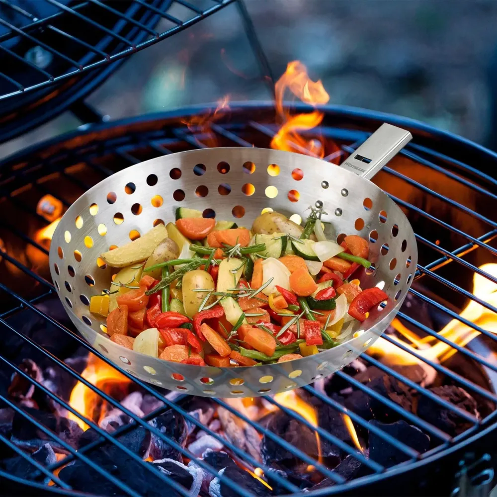 Wok per griglia, acciaio inossidabile