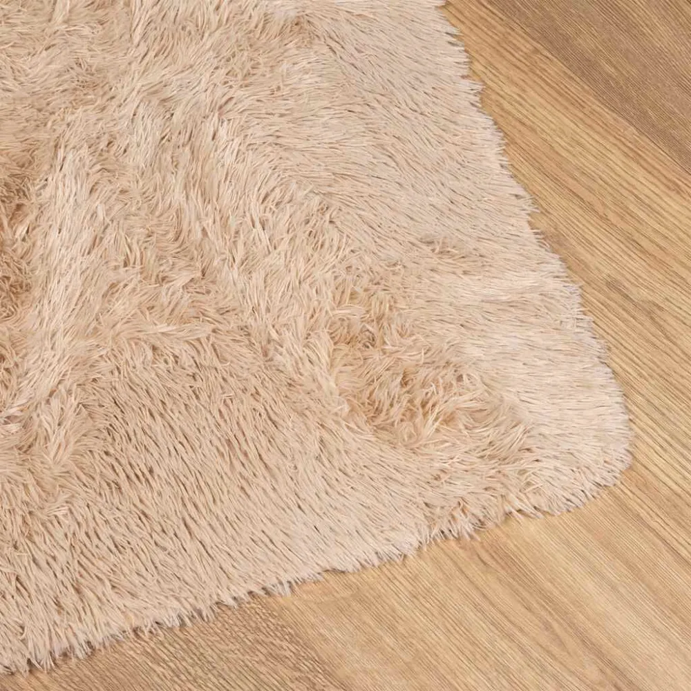 Tappeto Shaggy Pelo Lungo NAVARRA Beige 120x120 cm poliestere