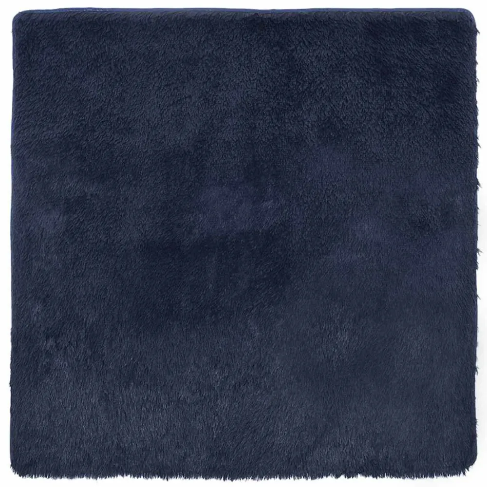 Tappeto Shaggy Pelo Lungo NAVARRA Blu Marino 120x120 cm