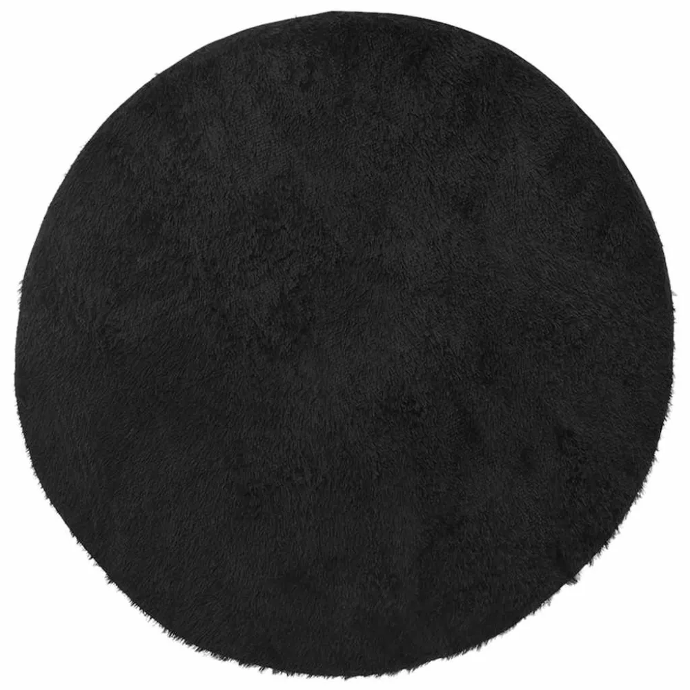 Tappeto Shaggy Pelo Lungo NAVARRA Nero 100x100 cm poliestere