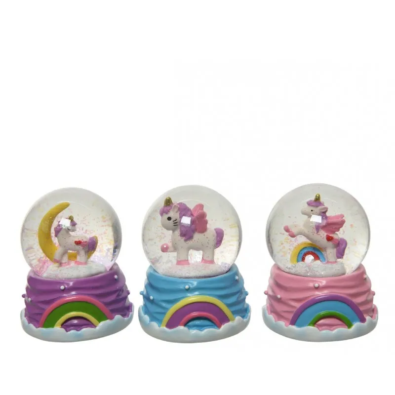 Mini Palle di Neve con Unicorno 5,5 cm