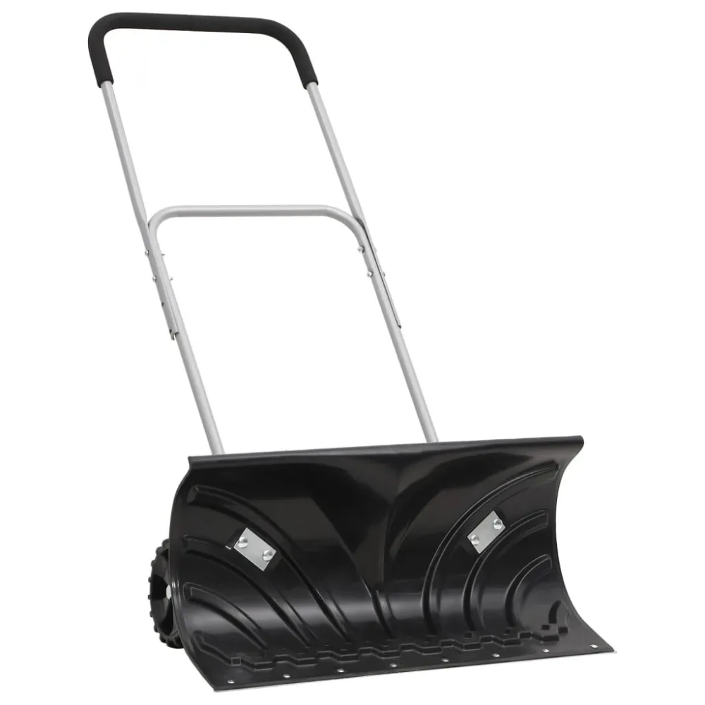 Robusto Professionale Pala da Neve con Manico Allungabile Nero 66cm Lama Acciaio
