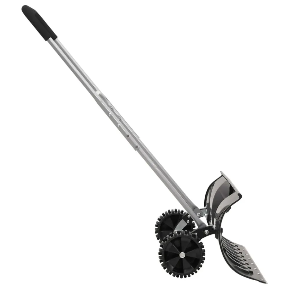 Robusto Professionale Pala da Neve con Manico Allungabile Nero 66cm Lama Acciaio