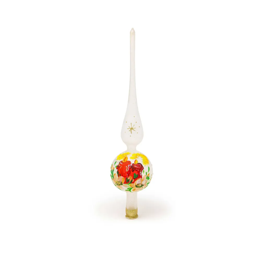 Puntale candele bianco Bellagio glass ornaments