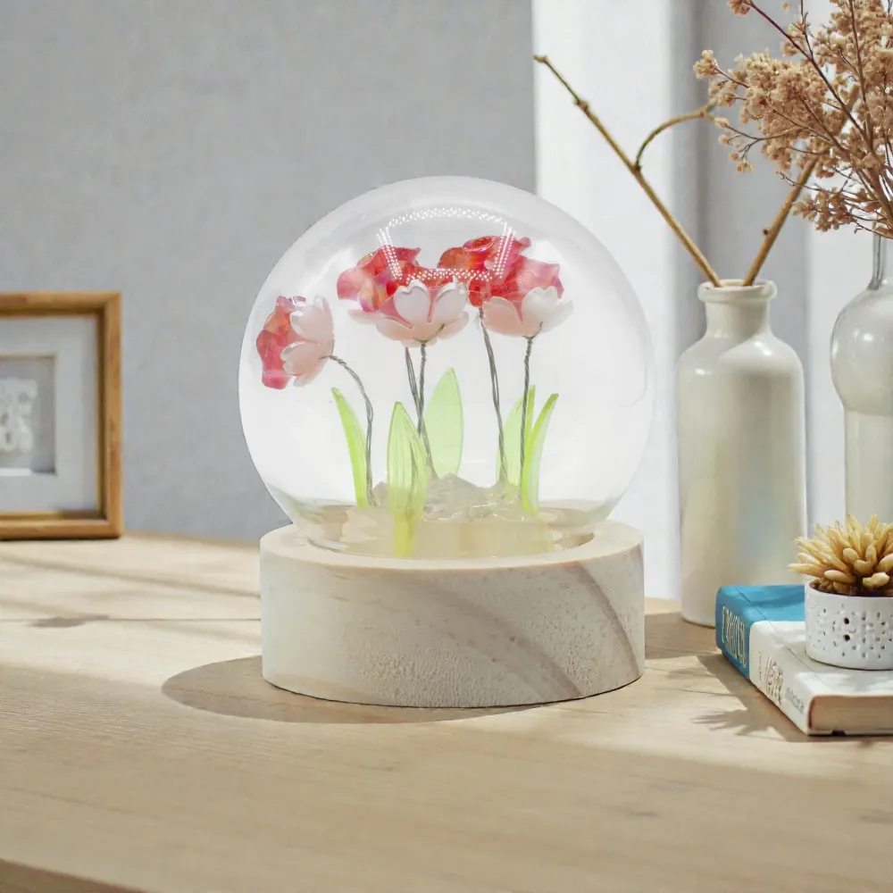Cupola da Giardino Floral Glow – 5 Rose Rosse – LED Batteria