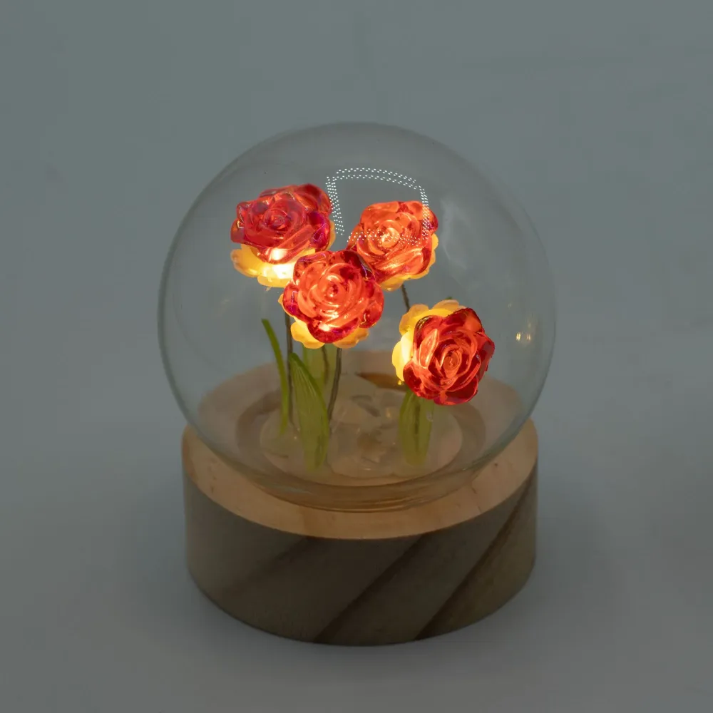 Cupola da Giardino Floral Glow – 5 Rose Rosse – LED Batteria