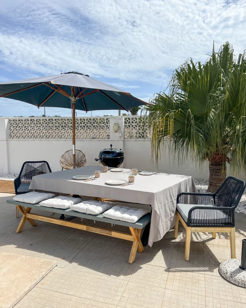 Panca Legno Garden Bench OLBIA Concrete Grey