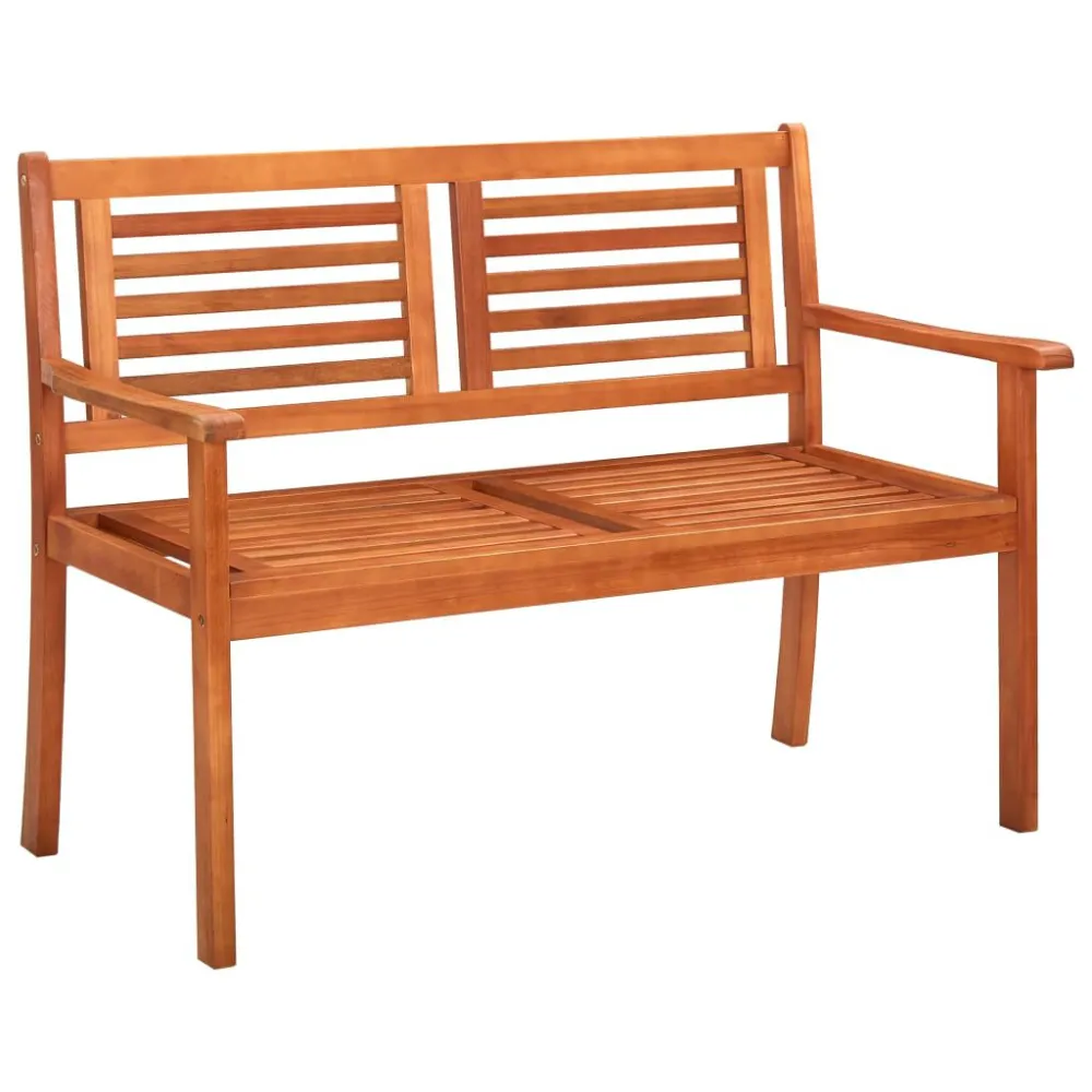 Panchina da Giardino 2 Posti 120 cm Legno Massello di Eucalipto con Cerniere Prova di Ruggine